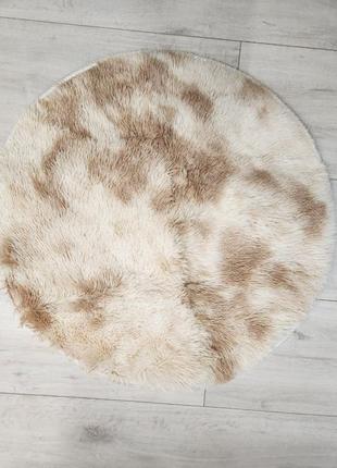 Килим бежевий пухнастий, килимок декоративний