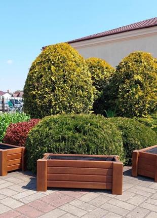 Вазони для літніх терас, садові вазони millenium коричневі ( к...3 фото