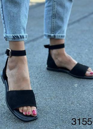 Жіночі босоніжки сандалі натуральна замша шкіра 36-419 фото