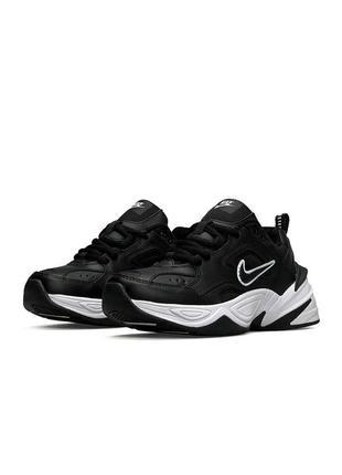 Женские кроссовки nike m2k tekno black white1 фото