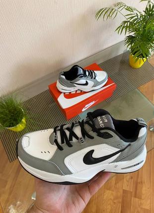 Кроссовки мужские nike air monarch (cеро-белые)3 фото