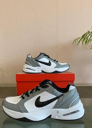 Кроссовки мужские nike air monarch (cеро-белые)9 фото