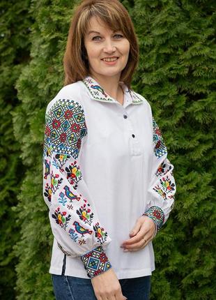 Женская льняная вышиванка