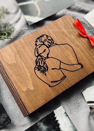 Фотоальбом з дерева для дівчини та хлопця | креативний подарун...2 фото