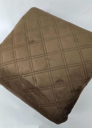 Покривало велюрове коричневе — м'яке, якісне, довговічне...5 фото