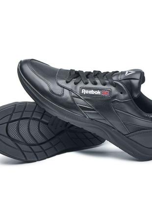 Кожаные мужские кроссовки черноно цвета2 фото