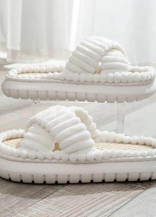 Женские повседневные пушистые домашние тапочки с плюшевыми открытыми носками