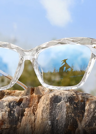 Шикарні нові окуляри, прозора лінза, кришталева оправа, форма кішечка4 фото