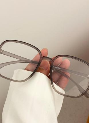 Квадратні іміджеві окуляри жіночі honey fashion accessories сірі (7038)