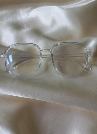 Квадратні іміджеві окуляри жіночі honey fashion accessories прозорі (7038)2 фото
