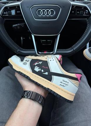 Чоловічі кросівки nike sb dunk low x stussy 40th brown beige6 фото