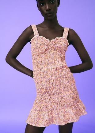 Трендовое яркое мини платье No811 фото