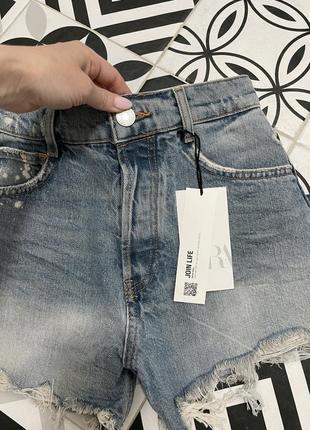 Шорти джинсовие рвание zara6 фото