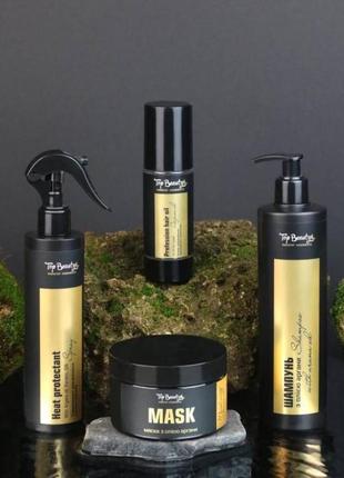 Набор top beauty для ухода за волосами с аргановым маслом argan oil 4 в1 (шампунь, маска, масло,термозащитный спрей)4 фото