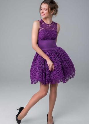 Фіолетова мереживна пишна сукня asos2 фото