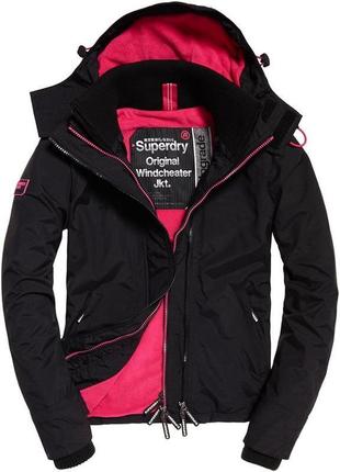 Стильна куртка чорного кольору superdry original windcheater upgrade1 фото