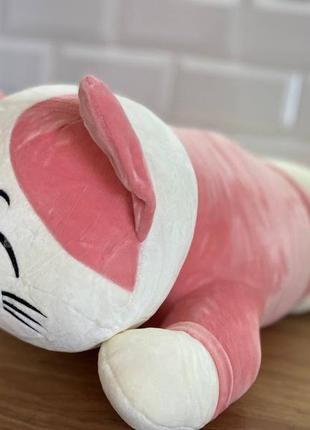 Іграшка подушка плед 3 в 1 котик 60 см сірий, пісочний, рожевий5 фото