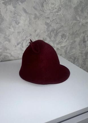 Фетровий капелюх для дівчинки жокейка кішечка з вушками2 фото