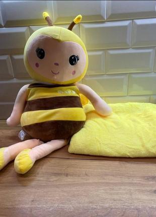 Іграшка подушка плед 3 в 1 бджілка4 фото