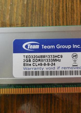 Оперативна пам'ять team elite ddr3 4gb(2*2gb)3 фото