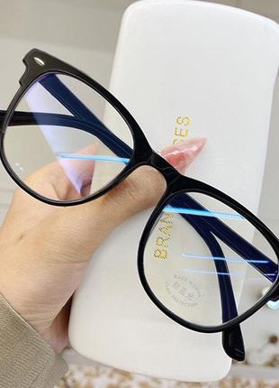 Круглі іміджеві окуляри жіночі honey fashion accessories чорні (7036)