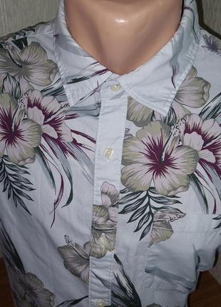 Шикарная белая рубашка в цветочный принт jack&jones made in bangladesh4 фото