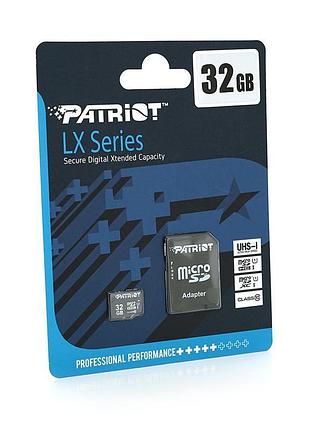Карта пам'яті patriot lx microsdhc class 10 uhs-i, 32gb