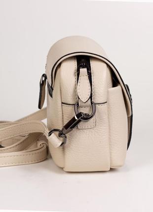 Жіноча шкіряна сумка крос-боді karya 2389-13 молочна4 фото