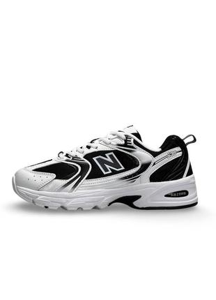 Чоловічі кросівки нью беланс 530 преміум чорно-білі / new balance 530 premium basis white black
