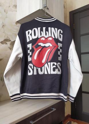 Бомбер ветровка куртка бомпер rolling stones 158 164 см zara