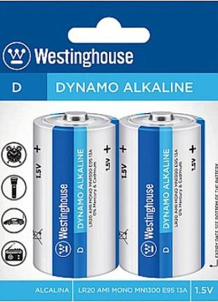 Лужна батарейка dynamo alkaline d/lr20 2 шт/уп блістер westing...