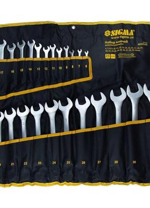 Якісний набір ключів ріжково-накидних crv satine sigma : 25шт ...