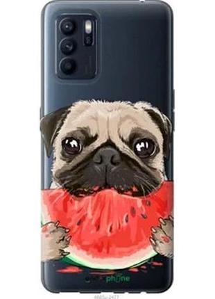 Чохол на oppo reno6 z мопс і кавун "4665u-2477-1852"