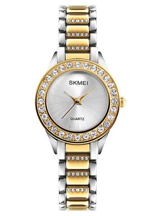 Жіночий класичний годинник skmei 1262 (золотисті)