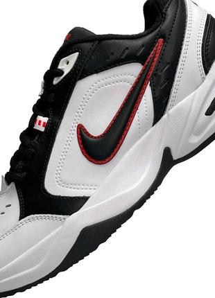 Мужские кроссовки nike air monarch white black red7 фото