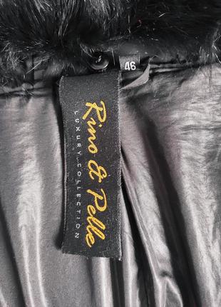 Куртка пальто с мехом и капюшоном rino pelle luxury collection 46 р италия7 фото