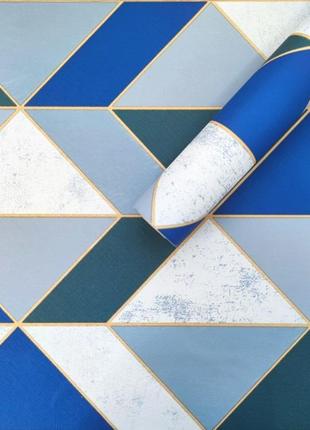 Самоклеюча плівка сині трикутники 0,45х10м sw-00001224