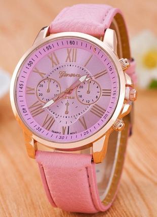 Жіночий годинник geneva (рожевий) / годинник женева geneva рим...
