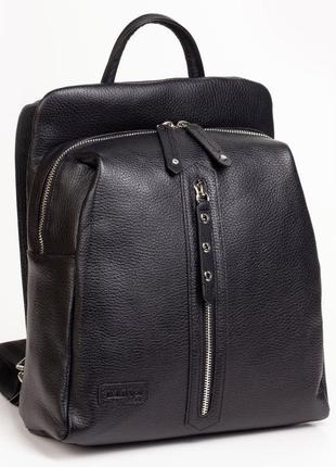 Жіночий рюкзак міський karya 2342-45 з натуральної шкіри чорний