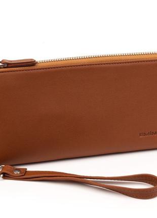 Жіночий шкіряний гаманець eminsa 2104-3-2 світло-коричневий