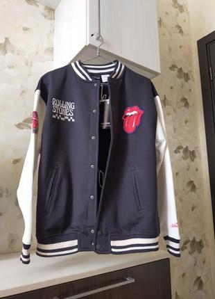 Бомбер rolling stones zara куртка вітровка xs s4 фото