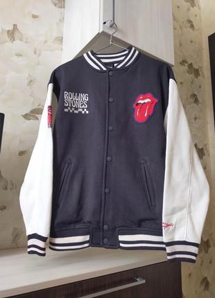 Бомбер rolling stones zara куртка вітровка xs s