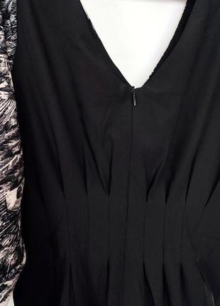 Y.a.s платье женское черно-белое силуэт платья фирменное с рукавом v вырез в8 фото