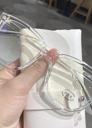 Квадратні іміджеві окуляри жіночі honey fashion accessories прозорі (7055)