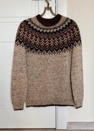 Твідовий светр з візерунком лопапейса2 фото