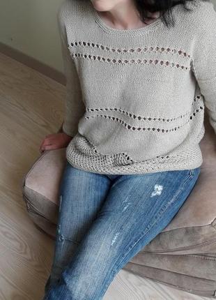 Льняной свитер8 фото