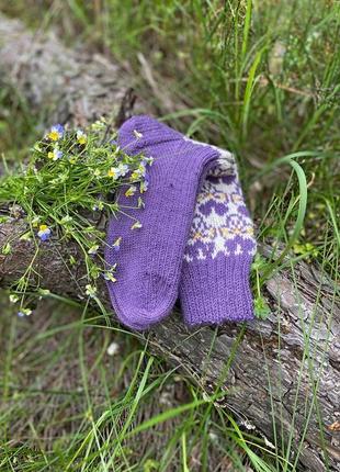 В'язані вовняні шкарпетки #wildflovers5 фото