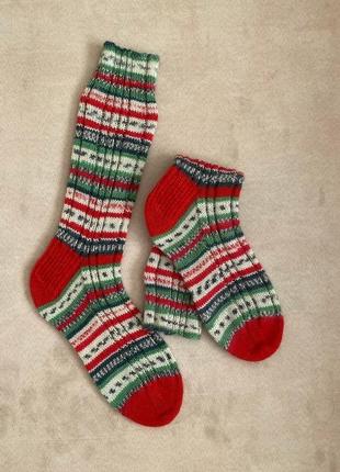 Длинные цветные шерстяные носки1 фото