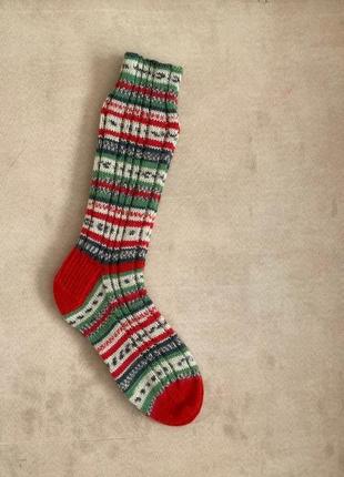 Длинные цветные шерстяные носки3 фото