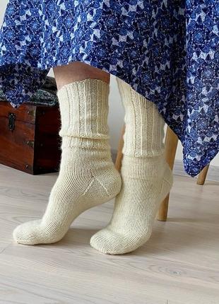 Шкарпетки вовняні білі3 фото